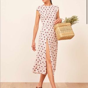 REFORMATION Gavin cutout floral-print midi dress